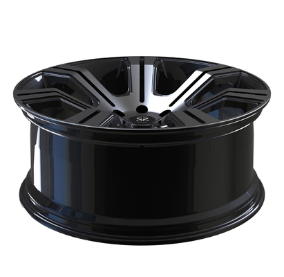 وجه أسود مصقول قطعة واحدة عجلات مزورة 24 بوصة 24 × 10 24 × 12 جنوط إسكاليد متداخلة