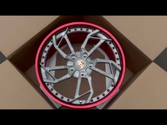 أحزمة حمراء و قرص رمادية مخصصة لشركة بورشه