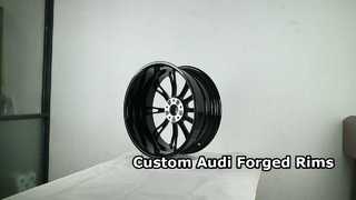 إطارات Audi Custom 1-PC مزورة باللون الأسود اللامع + قطع الماس
