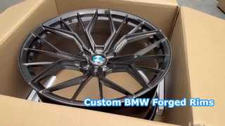 إطارات مزورة باللون الرمادي الساتان مقاس 18 بوصة ~ 23 بوصة مكونة من قطعة واحدة لسيارات BMW