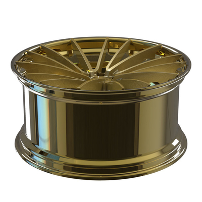 ألومنيوم مصقول 2 قطعة عجلات مزورة أسطوانة ذهبية مركز قرص لأودي A7 سيارة جنوط