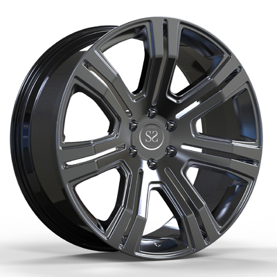 عجلات سوداء مُصنعة خصيصًا من قطعة واحدة لـ Range Rover Car Rims