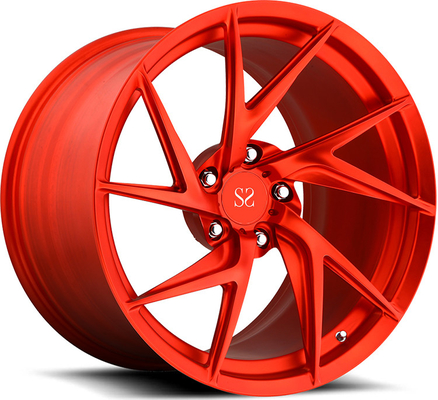 عجلات بورش مزورة بلون أحمر غير لامع مخصصة 20 جنوط ألمنيوم متداخلة لسيارة بورش 911 توربو