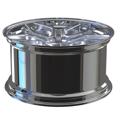عجلات ألمنيوم متداخلة من قطعتين لتلميع الفضة لسيارة بورش 5x130