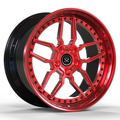 5x114.3 لـ Nissan GTR Candy Red Custom 2-PC Staggered Sizes 20 * 8 .5and 20 * 10.5