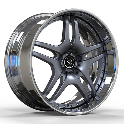 Meceredes Benze S600 جنوط ألمنيوم 22 2-PC 6061-T6 براميل مصقولة باللون الرمادي