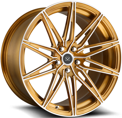 5x112 أودي R8 1 قطعة عجلات مزورة 18 19 20 21 22 بوصة الصفراء وجه آلة