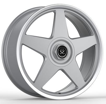 7.5Jx18 ET46 10Jx18 ET77 مزورة عجلات قطعة واحدة حافة فضية مطلية لفيراري F355 GTS