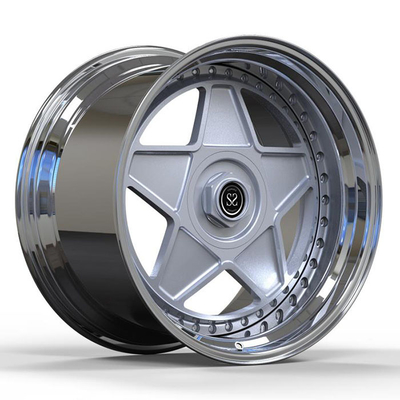 17×9 عجلات مزورة من قطعة 2 مركز لب و فضة لميرسيدس 190E 16V