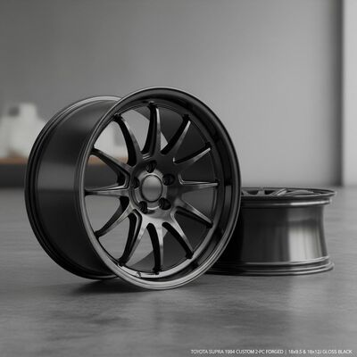 Gloss Black 2-Piece Forged Wheels Custom PCD 6061 T6 Aluminum Alloy for Toyota Supra 1994