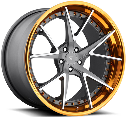 طلاء الاخرق المخصص مقاس 19 بوصة 3 قطعة عجلات مزورة SAE J2530 Custom Bolt Patters 5x120