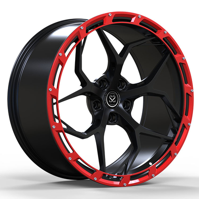 SS1025 مقاس 21 بوصة أسود لامع + حلقة حمراء F430 عجلات فيراري مزورة مقاس 5 × 108